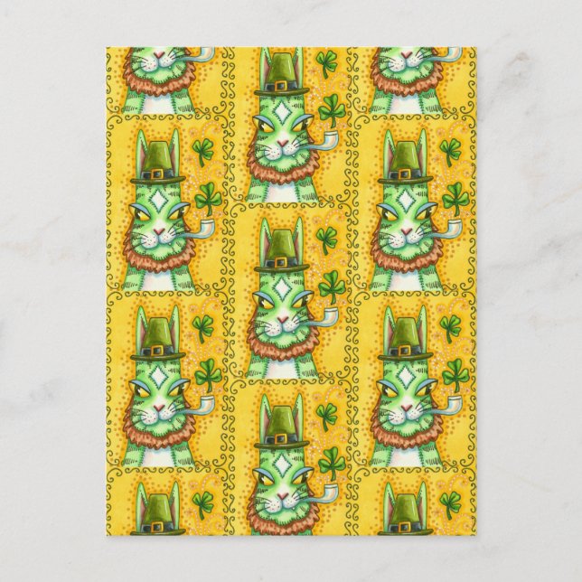 POSTAL HISS N' FITZ LEPRECHAUN, ST. GATO DIVERTIDO DEL DÍ (Anverso)
