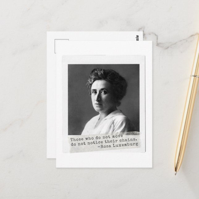 Postal Historia de la mujer: Cita de Rosa Luxemburgo sobr (Anverso/Reverso In Situ)