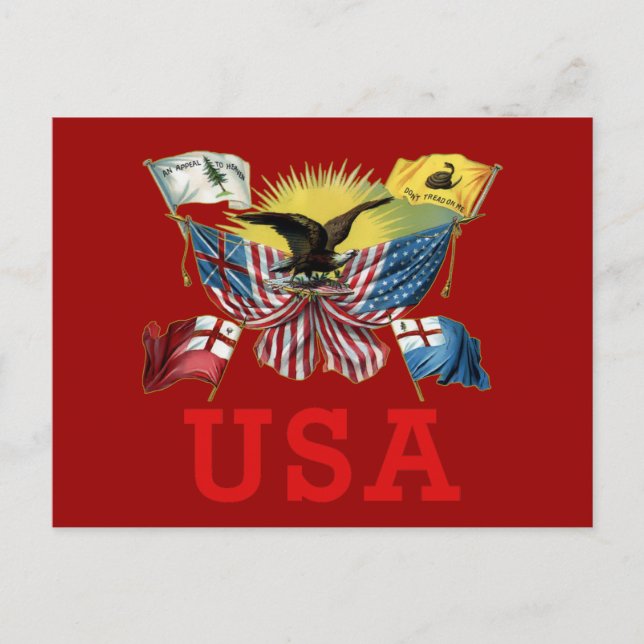 Postal Historia de las banderas estadounidenses en una ca (Anverso)