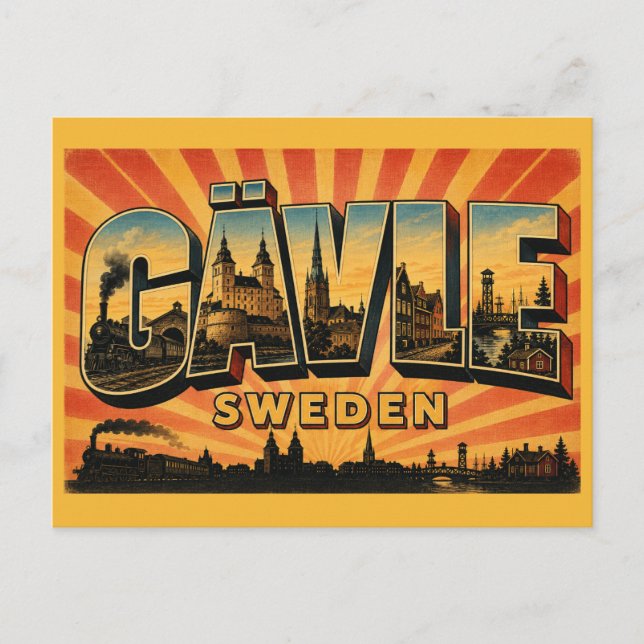 Postal Historia del ferrocarril de Gävle Suecia (Anverso)