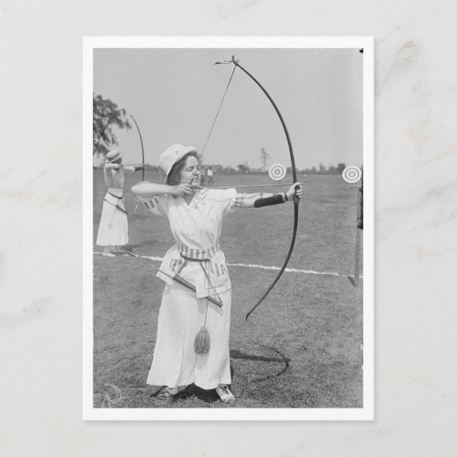 Postal Historia del tiro con arco mujer Archer foto de 19 (Anverso)