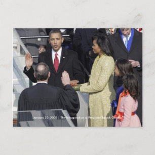 Postal HISTORIA: Familia Obama en la ceremonia de inaugur