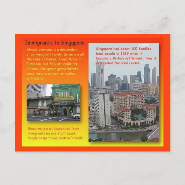 Postal Historia, historia, inmigrantes a Singapur (Anverso)