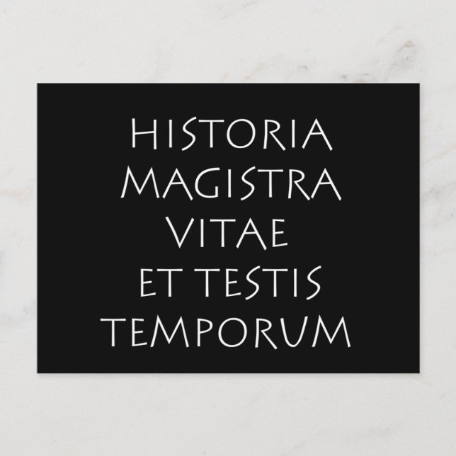 Postal Historia magistra vitae et testis temporum (Anverso)