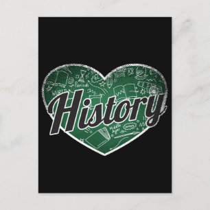 Postal Historia Retro Corazón Amor en la pizarra