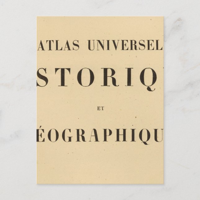 Postal Historia universal de Half Title Atlas (Anverso)