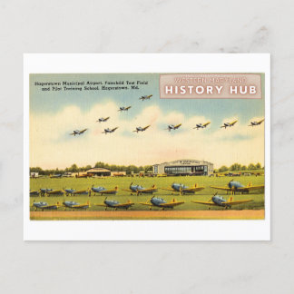 Postal histórica de reimpresión del aeropuerto de