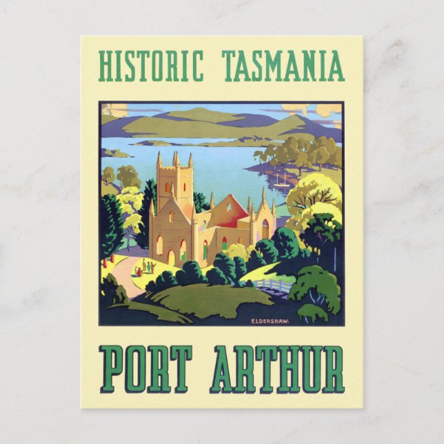 Postal Histórico afiche de la época histórica de Tasmania (Anverso)