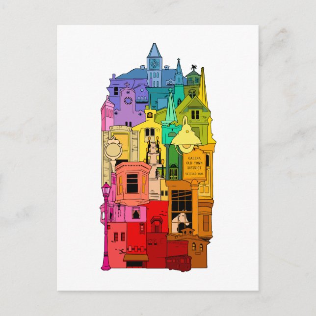 Postal Histórico arcoiris de Galena Illinois (Anverso)