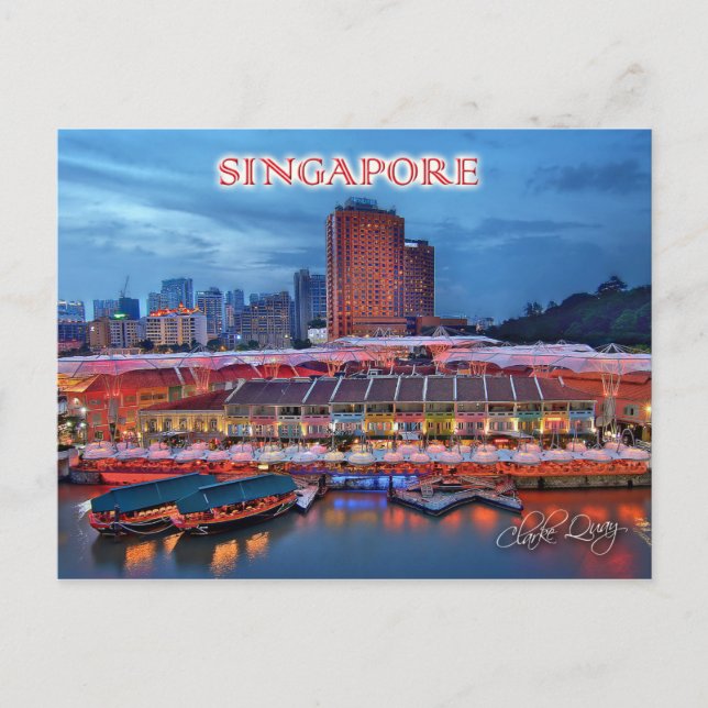 Postal Histórico Clarke Quay en Singapur (Anverso)