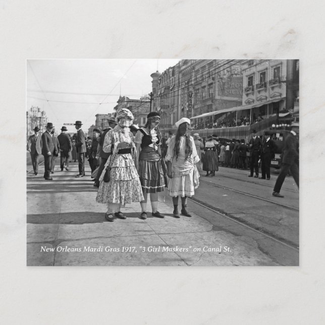 Postal Histórico Mardi Gras Foto de Nueva Orleans (Anverso)