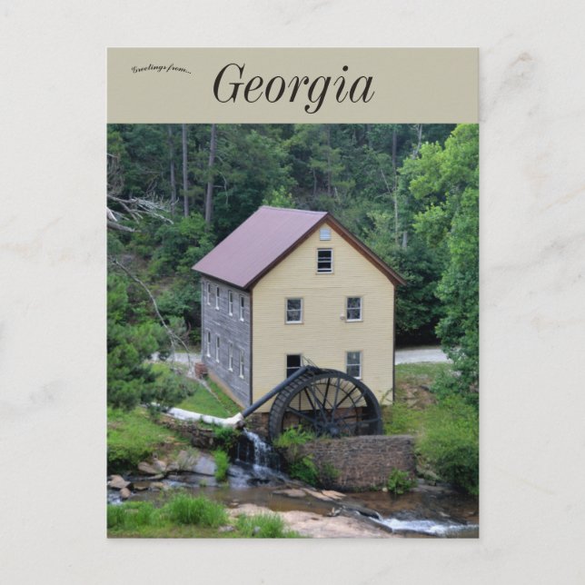 Postal Histórico molino de venta en Hoschton Georgia (Anverso)