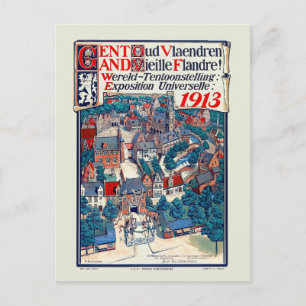 Postal Histórico Mundial de Exposiciones de 1913 en Gante