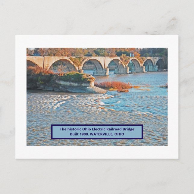 POSTAL HISTÓRICO PUENTE DE FERROCARRIL ELÉCTRICO DE OHIO (Anverso)