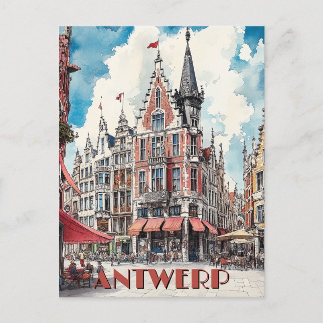 Postal Histórico viaje de Amberes Bélgica (Anverso)