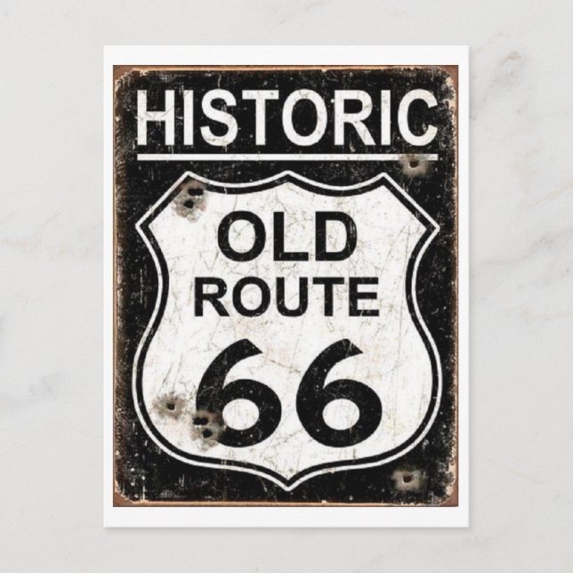 Postal Histórico Viaje de Ruta 66 Rótulo (Anverso)