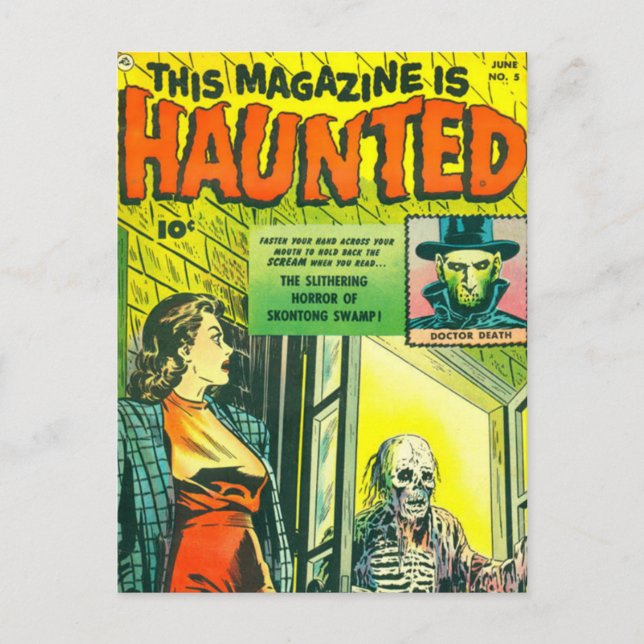 Postal Historieta de Halloween vintage (Anverso)