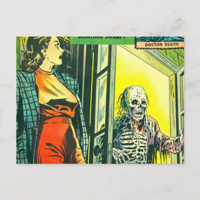 Postal Historieta de Halloween vintage (Anverso)