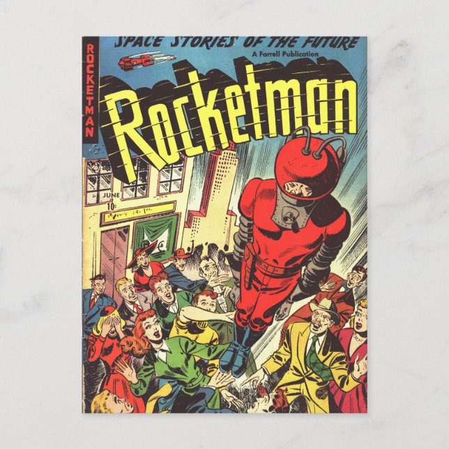 Postal Historietas antiguas de Rocketman (Anverso)