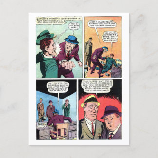 Postal Historietas de ángster vintage golpean a Henchman