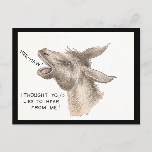 Postal Historietas de burro vintage (Anverso)