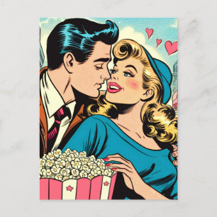 Postal Historietas de la pareja de amor de San Valentín r