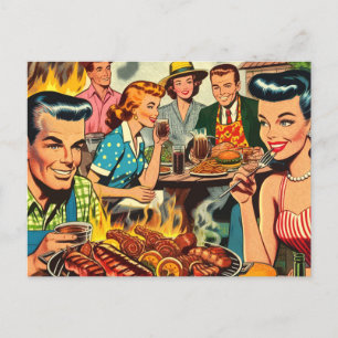 Postal Historietas de parrillada de época