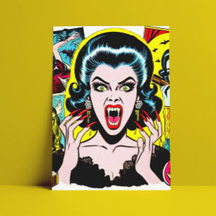 Postal Historietas del Chica del horror de los vampiros