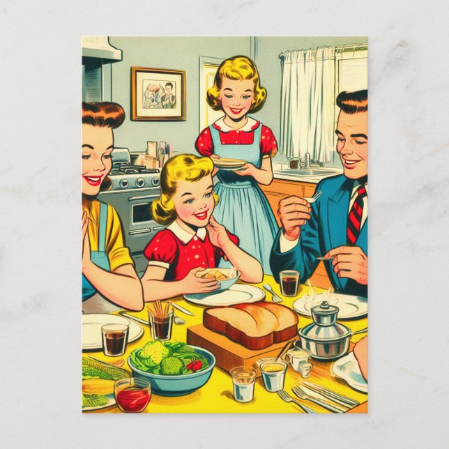 Postal Historietas familiares de Retro Happy (Anverso)