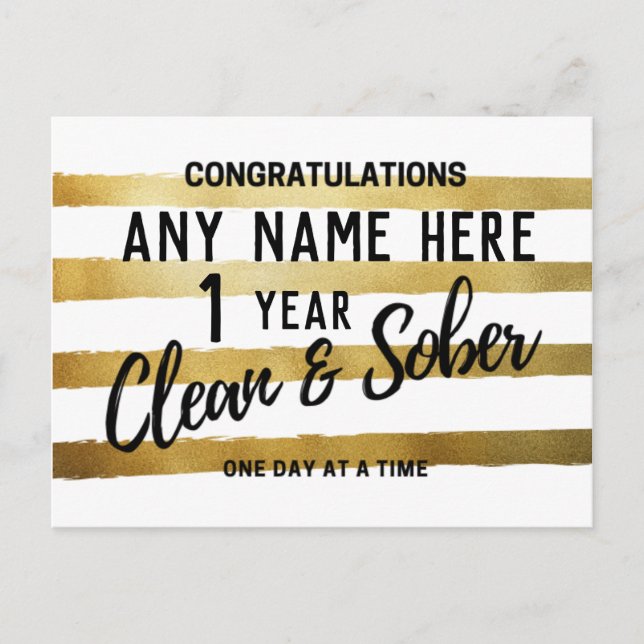 Postal hito de recuperación personalizada de sobriedad de (Anverso)