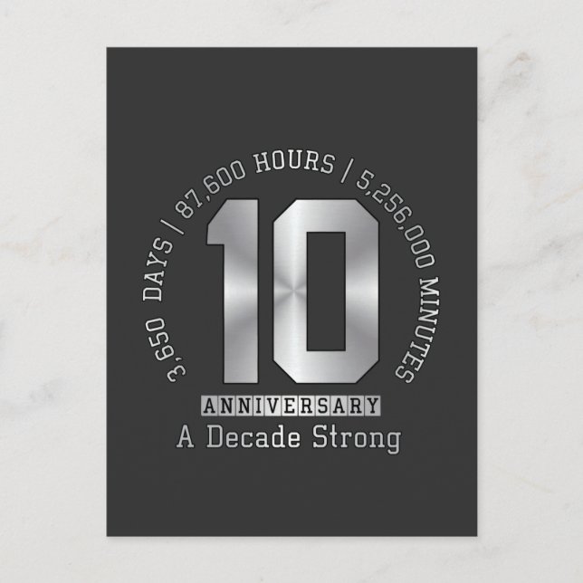 Postal Hito del 10º Aniversario - Una Década Firme (Anverso)
