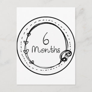 Postal Hito Doodle de 6 meses