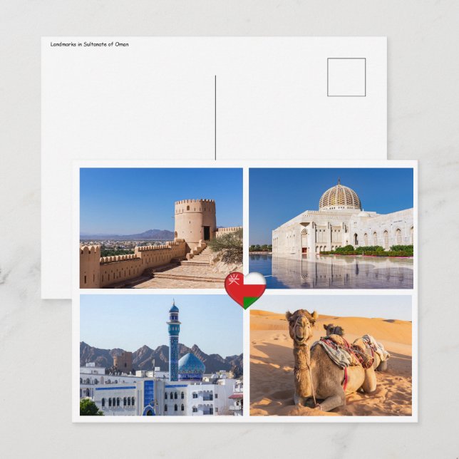 Postal hitos del Sultanato de Omán (Anverso / Reverso)