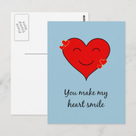 Postal Hizo que mi corazón sonriera azul
