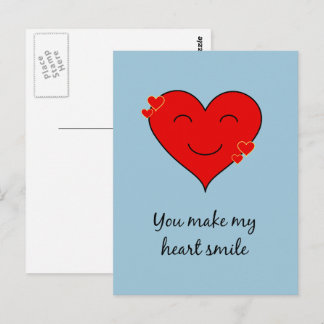Postal Hizo que mi corazón sonriera azul