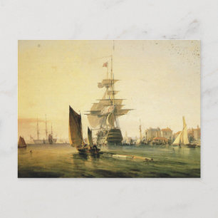 Postal HMS Britannia entra en Portsmouth, 1835