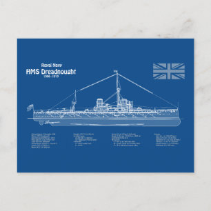 Postal HMS Dreadnought - Ship Blueprint ABD