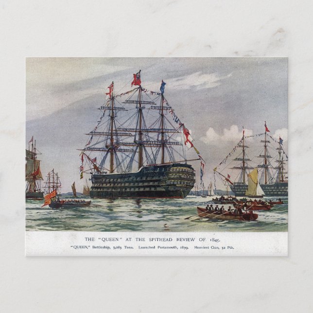 Postal HMS Queen Battleship 1839 (Anverso)