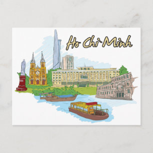 Postal Ho Chi Minh, ciudad famosa de Vietnam