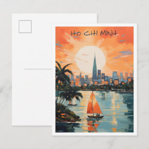 Postal Ho Chi Minh Vietnam Arte Viaje