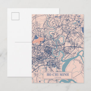 Postal Ho Chi Minh Vietnam Mapa de la Ciudad Viaje Breezy