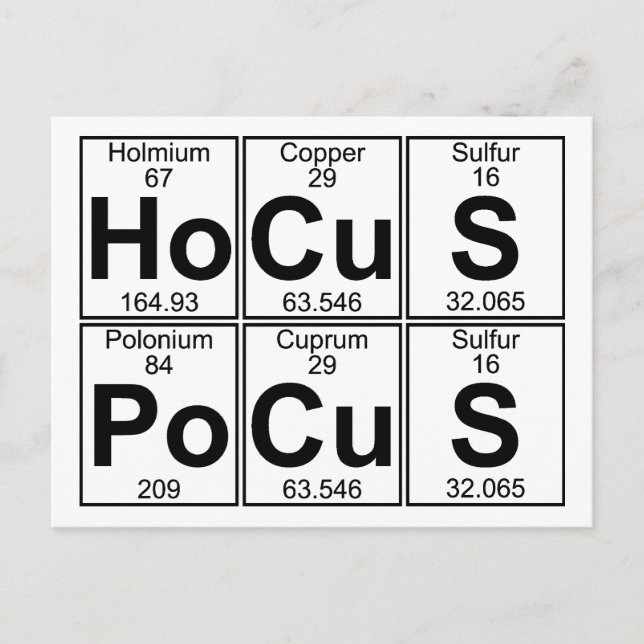 Postal Ho-Cu-S Po-Cu-S (hocus pocus) - Completo (Anverso)