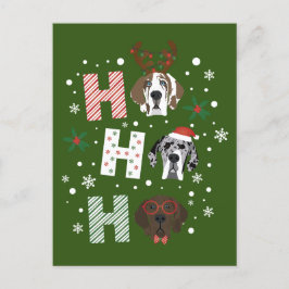 Postal Ho Ho Ho Ho Great Dane Feliz Navidad