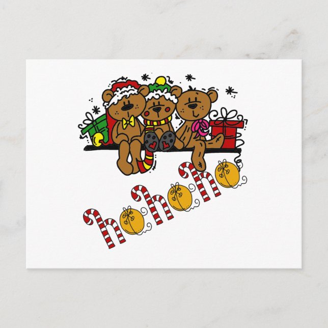 Postal Ho Ho Ho Ho Teddy Bears (Anverso)