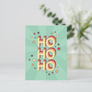 Postal Ho ho ho navidad el texto estacional y las estrell