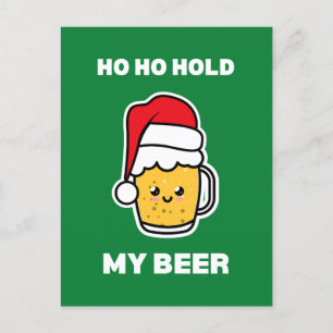 POSTAL HO MANTENER MI CERVEZA CUTE BEER SANTA