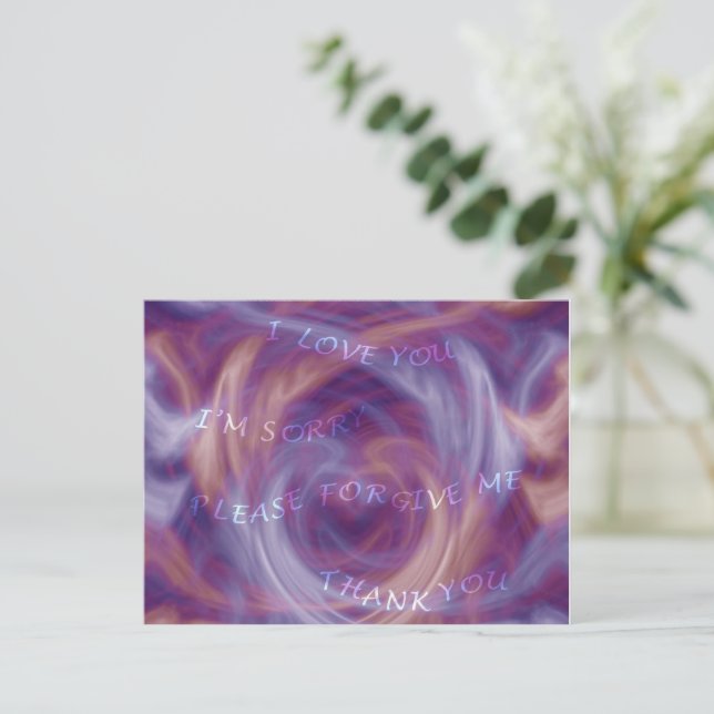 Postal Ho' oponopono Purple Smoke (Anverso de pie)