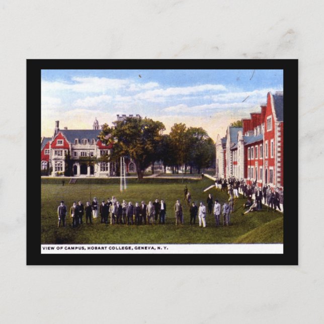 Postal Hobart College, Ginebra NY 1920 Vintage (Anverso)