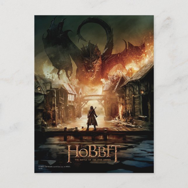 Postal Hobbit - Poster de cine de Laketown (Anverso)