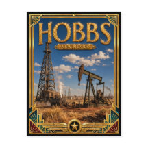 Hobbs Nuevo México Arte Deco Vintage Edad Dorada